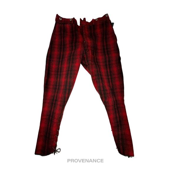 🔴 Woolrich Wool Hunting Pants Knickers - Red/Black Plaid 34 - Picture 4 of 9